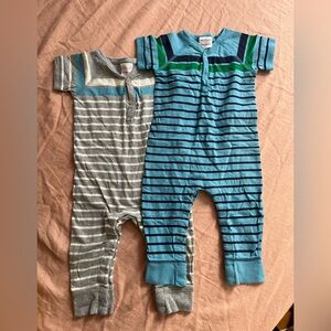 Hanna Andersson Gray and Blue Baby Rompers 18-24 months